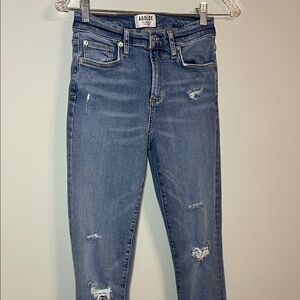 Agolde Women's Distressed Blue Skinny Jeans Size 26